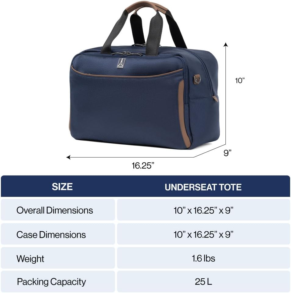 Crew Classic Lightweight Softside Luggage, Underseat Travel Tote Bag, Men and Women, Patriot Blue
