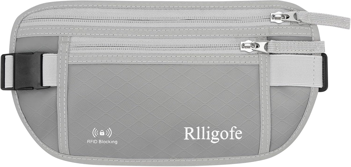 Money Belt for Travel Women and Men Hidden - Slim RFID Blocking Travel Wallet with Secure Anti-Theft Pouch, Passport Holder for Passport, Credit Cards, Cash Under Clothes
