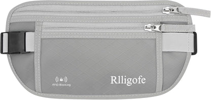 Money Belt for Travel Women and Men Hidden - Slim RFID Blocking Travel Wallet with Secure Anti-Theft Pouch, Passport Holder for Passport, Credit Cards, Cash Under Clothes