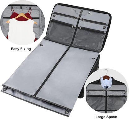 Women's 2-in-1 Convertible Garment Bag & Duffel, 45L Carry On Luggage, Anti-Wrinkle Hanging Suit Bag, Grey, 22.8x11x11.8 inch