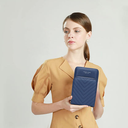 Small Cell Phone Crossbody Bag, Multi-pocket & 6 Card Slots | 6 card slots, multi-pocket zipper layout and soft synthetic leather keep phone, lipstick, coins and keys ready outdoors