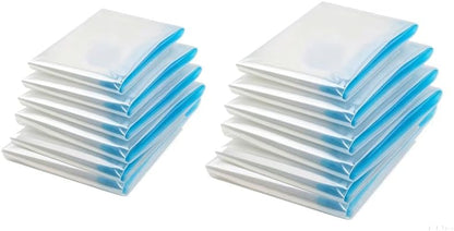12 Pack Roll Up Compression Bags for Travel No Pump Needed Space Saver Bags Reusable Hand Roll Vacuum Storage Bags for Clothes Luggage Organizer Bags for Travel Essentials Clear