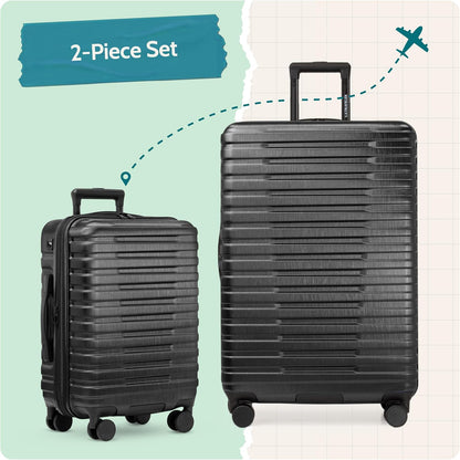 Boren Expandable Hardside Rugged Travel Luggage with 8 Spinner Wheels, Mint, Carry-on 22-Inch