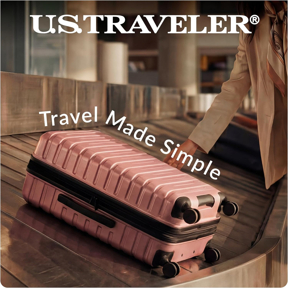 Boren Expandable Hardside Rugged Travel Luggage with 8 Spinner Wheels, Mint, Carry-on 22-Inch