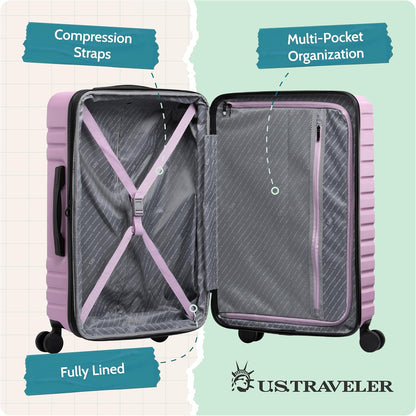 Boren Expandable Hardside Rugged Travel Luggage with 8 Spinner Wheels, Mint, Carry-on 22-Inch