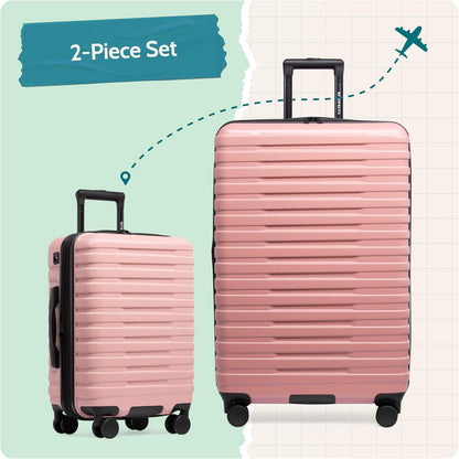 Boren Expandable Hardside Rugged Travel Luggage with 8 Spinner Wheels, Mint, Carry-on 22-Inch