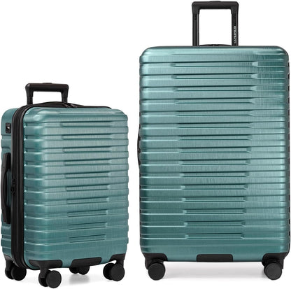 Boren Expandable Hardside Rugged Travel Luggage with 8 Spinner Wheels, Mint, Carry-on 22-Inch