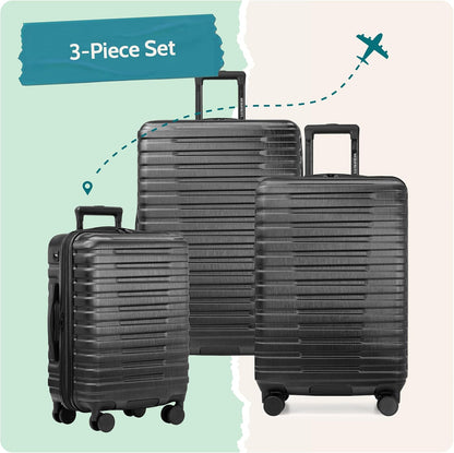 Boren Expandable Hardside Rugged Travel Luggage with 8 Spinner Wheels, Mint, Carry-on 22-Inch