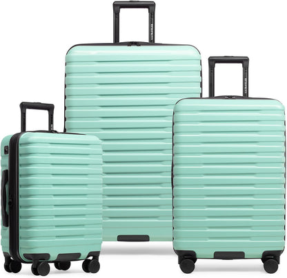 Boren Expandable Hardside Rugged Travel Luggage with 8 Spinner Wheels, Mint, Carry-on 22-Inch