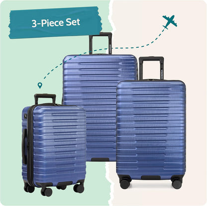 Boren Expandable Hardside Rugged Travel Luggage with 8 Spinner Wheels, Mint, Carry-on 22-Inch