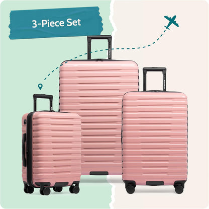 Boren Expandable Hardside Rugged Travel Luggage with 8 Spinner Wheels, Mint, Carry-on 22-Inch