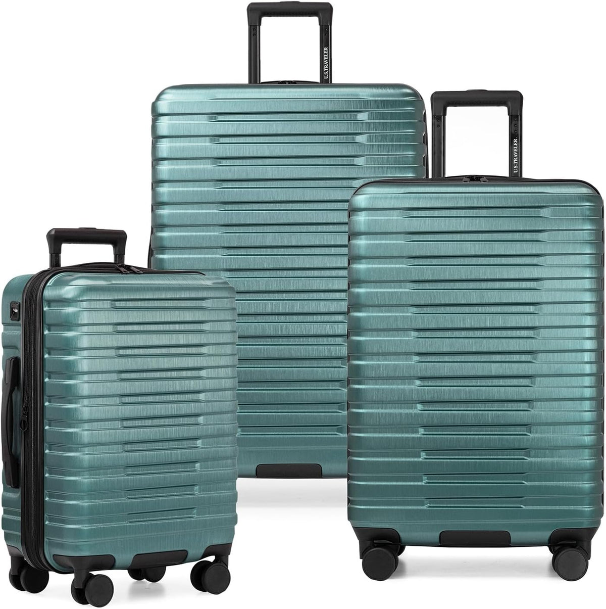 Boren Expandable Hardside Rugged Travel Luggage with 8 Spinner Wheels, Mint, Carry-on 22-Inch