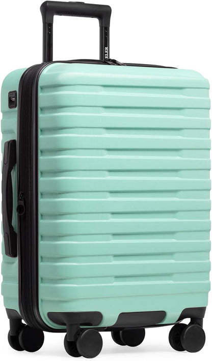 Boren Expandable Hardside Rugged Travel Luggage with 8 Spinner Wheels, Mint, Carry-on 22-Inch
