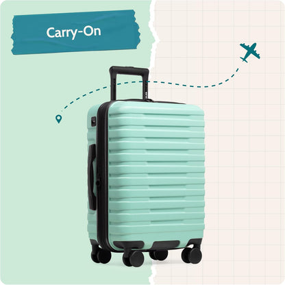 Boren Expandable Hardside Rugged Travel Luggage with 8 Spinner Wheels, Mint, Carry-on 22-Inch