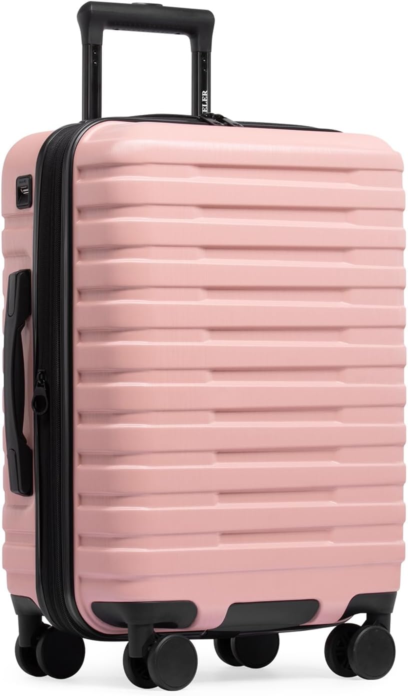 Boren Expandable Hardside Rugged Travel Luggage with 8 Spinner Wheels, Mint, Carry-on 22-Inch