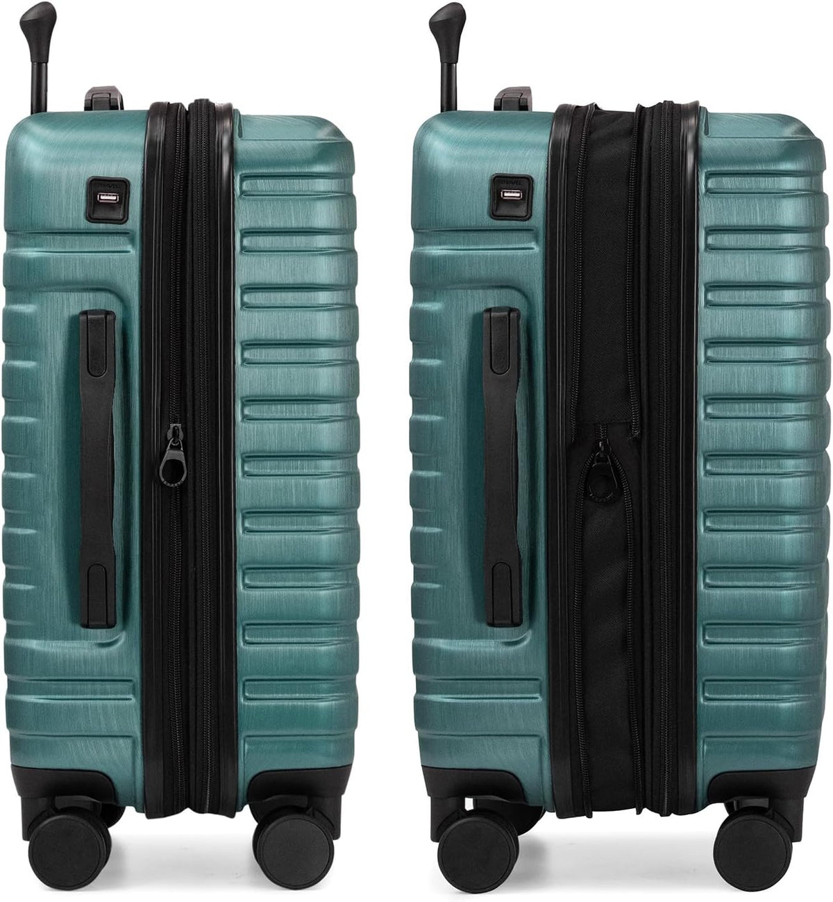 Boren Expandable Hardside Rugged Travel Luggage with 8 Spinner Wheels, Mint, Carry-on 22-Inch
