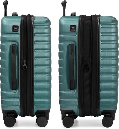 Boren Expandable Hardside Rugged Travel Luggage with 8 Spinner Wheels, Mint, Carry-on 22-Inch