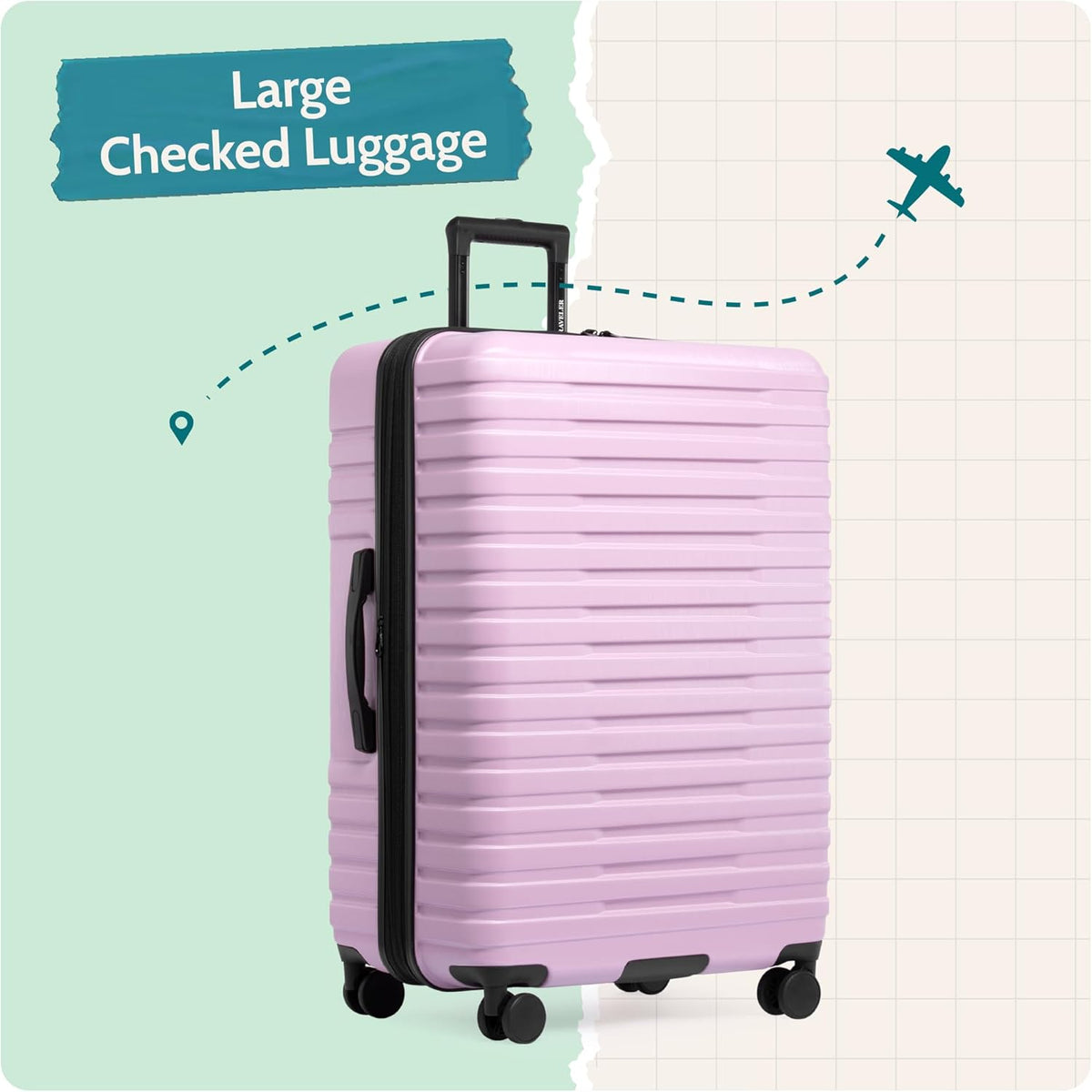 Boren Expandable Hardside Rugged Travel Luggage with 8 Spinner Wheels, Mint, Carry-on 22-Inch