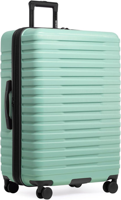 Boren Expandable Hardside Rugged Travel Luggage with 8 Spinner Wheels, Mint, Carry-on 22-Inch