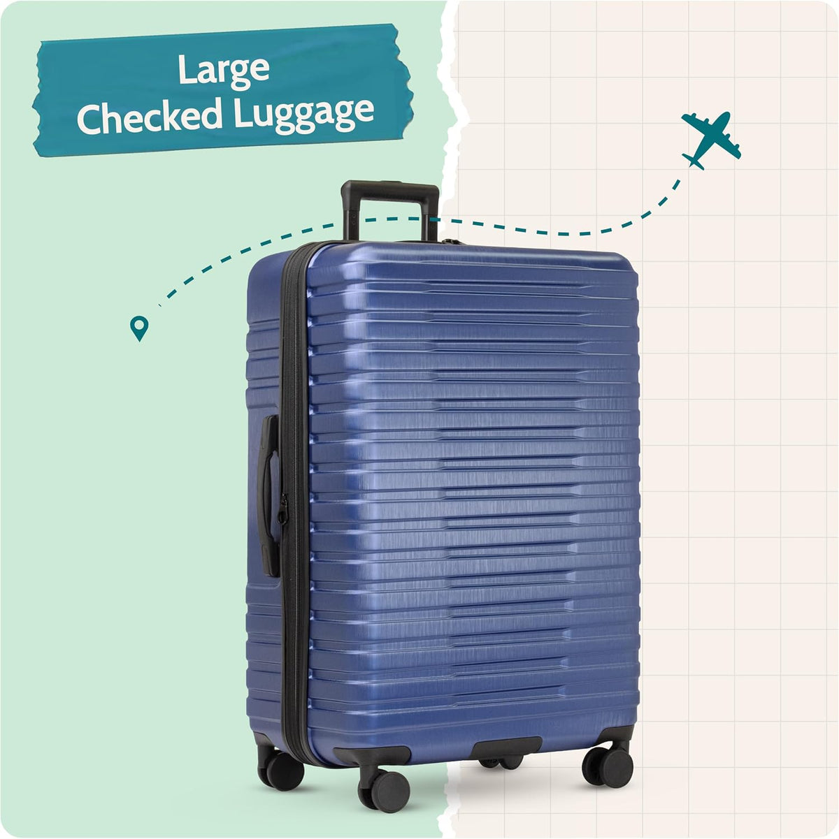 Boren Expandable Hardside Rugged Travel Luggage with 8 Spinner Wheels, Mint, Carry-on 22-Inch
