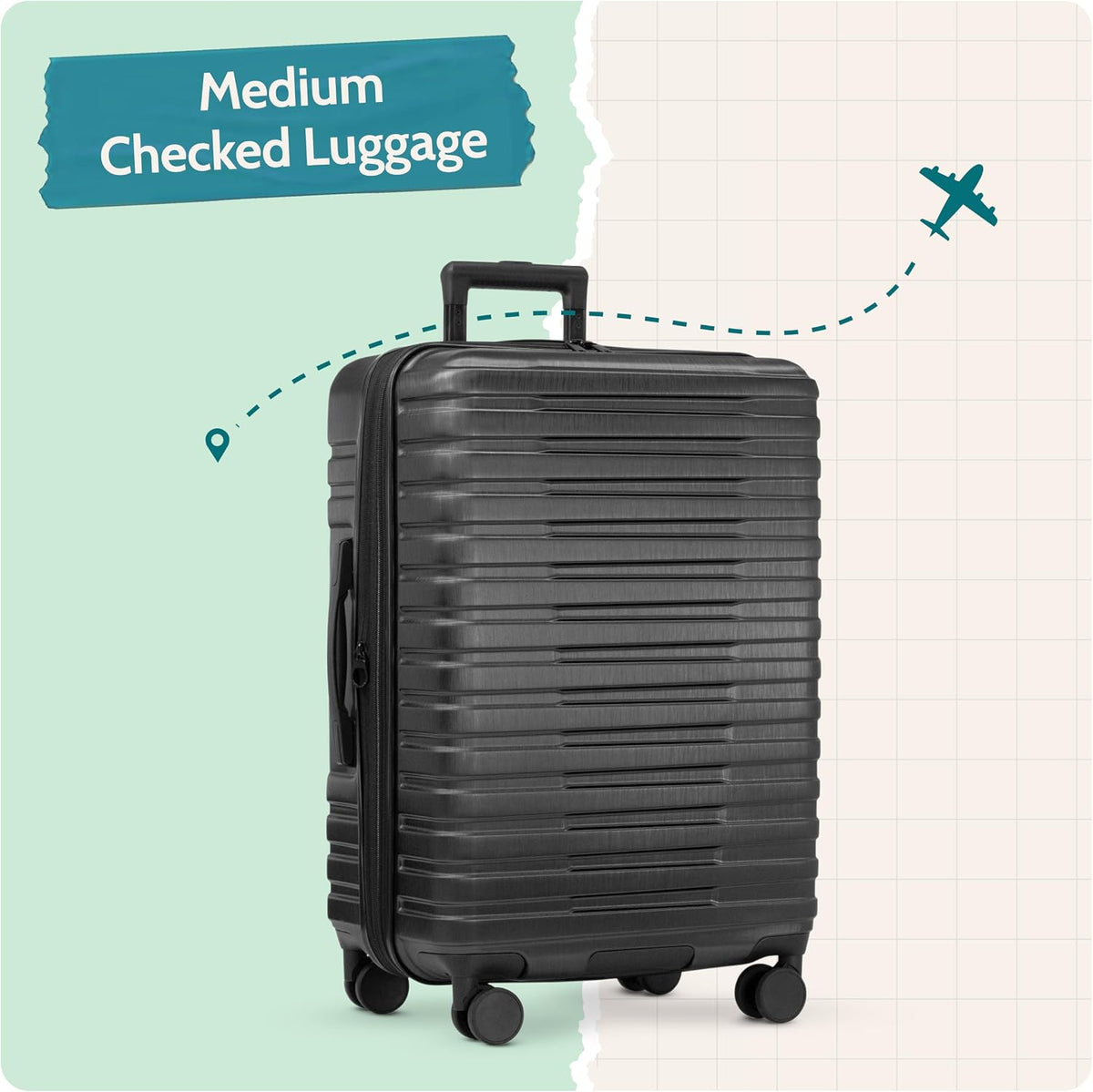 Boren Expandable Hardside Rugged Travel Luggage with 8 Spinner Wheels, Mint, Carry-on 22-Inch