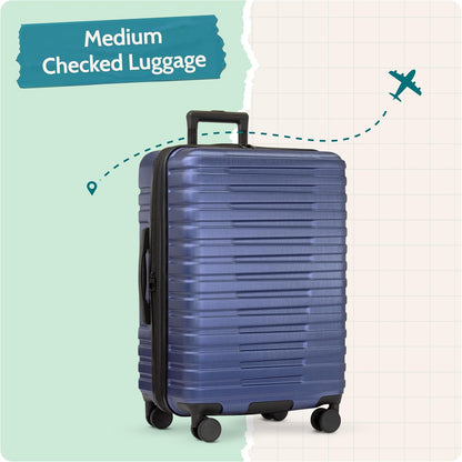 Boren Expandable Hardside Rugged Travel Luggage with 8 Spinner Wheels, Mint, Carry-on 22-Inch