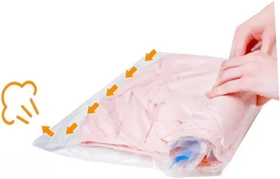 12pcs Roll-up Vacuum Compression Bags for Clothing Storage, Reusable Airtight Space Saver Bags Pa+pe Material, Suitable for Travel Luggage and Home Organization
