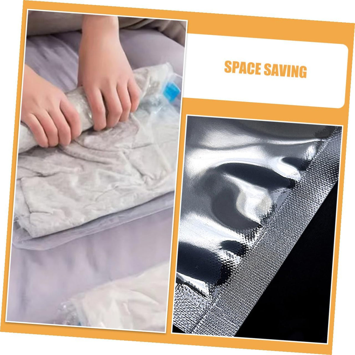 12pcs Roll-up Vacuum Compression Bags for Clothing Storage, Reusable Airtight Space Saver Bags Pa+pe Material, Suitable for Travel Luggage and Home Organization