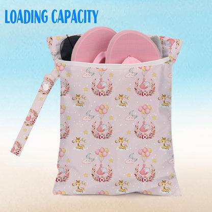 4 Pcs Pink Wet Bag for Baby Swimsuit Dirty Clothes Diaper Yoga Gym, Wet Dry Bag, Beach Vacation Essential for Travel Poor Bathing Daycare Soiled Items