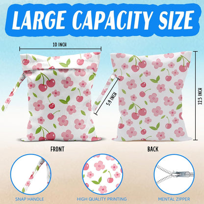 4 Pcs Pink Wet Bag for Baby Swimsuit Dirty Clothes Diaper Yoga Gym, Wet Dry Bag, Beach Vacation Essential for Travel Poor Bathing Daycare Soiled Items