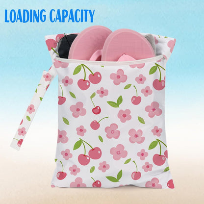 4 Pcs Pink Wet Bag for Baby Swimsuit Dirty Clothes Diaper Yoga Gym, Wet Dry Bag, Beach Vacation Essential for Travel Poor Bathing Daycare Soiled Items