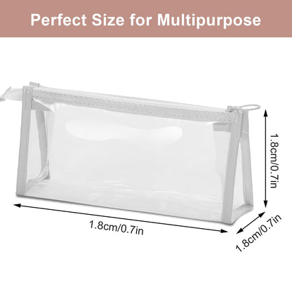 TSA Approved Toiletry Bag, Clear Pouches with Zipper for Traveling, Samll Clear Makeup Bags Cosmetic Bag Beach Bag for Home Storage Organizing, Office, Vacation, Travel (Black, White)