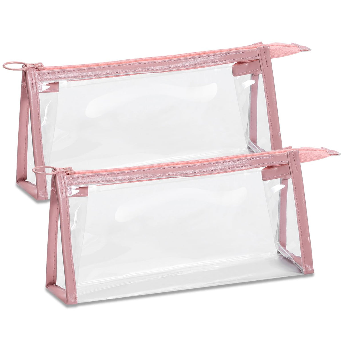 TSA Approved Toiletry Bag, Clear Pouches with Zipper for Traveling, Samll Clear Makeup Bags Cosmetic Bag Beach Bag for Home Storage Organizing, Office, Vacation, Travel (Black, White)