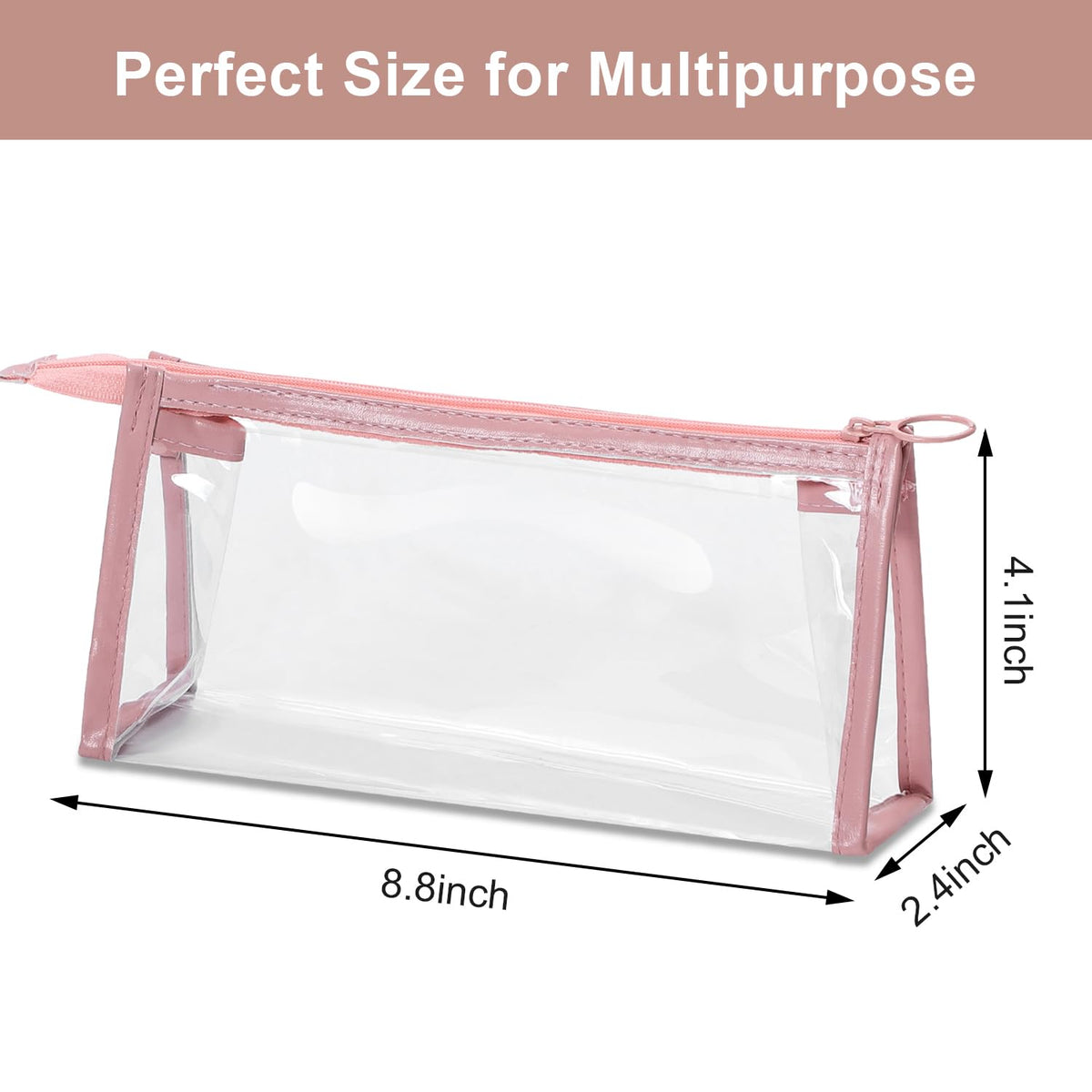 TSA Approved Toiletry Bag, Clear Pouches with Zipper for Traveling, Samll Clear Makeup Bags Cosmetic Bag Beach Bag for Home Storage Organizing, Office, Vacation, Travel (Black, White)