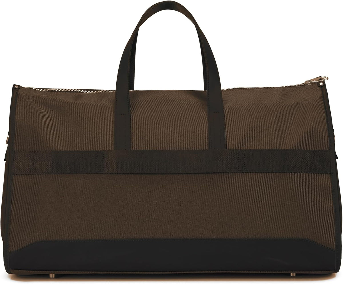 2-in-1 Garment Bag & Weekender Duffel Bag for Travel – Convertible Carry On Garment Duffle Bag for Men & Women, Wrinkle-Resistant Hanging Suit & Dress Bag (Dark Chocolate)