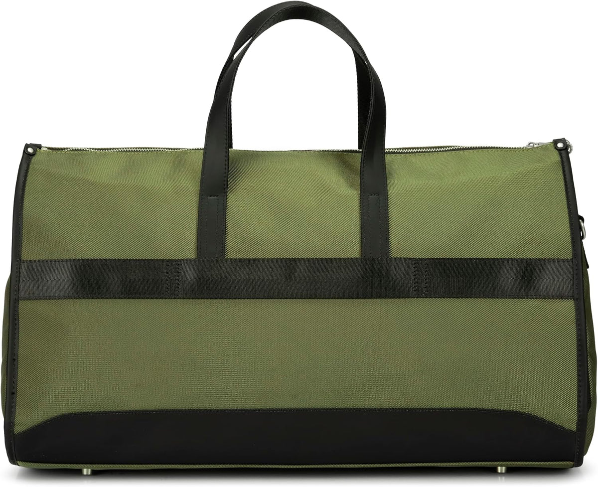 2-in-1 Garment Bag & Weekender Duffel Bag for Travel – Convertible Carry On Garment Duffle Bag for Men & Women, Wrinkle-Resistant Hanging Suit & Dress Bag (Dark Chocolate)