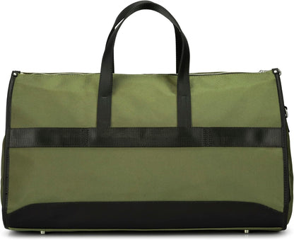2-in-1 Garment Bag & Weekender Duffel Bag for Travel – Convertible Carry On Garment Duffle Bag for Men & Women, Wrinkle-Resistant Hanging Suit & Dress Bag (Dark Chocolate)