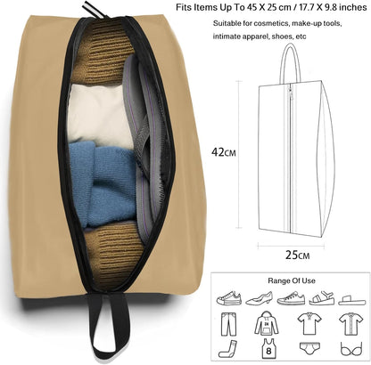 Shoe Bags for Travel Waterproof Odor Absorbing Lightweight Golf Soccer Shoe Storage Organizer Pouch with Smooth Zipper and Handle, Portable Travel Essentials (Dark Green)
