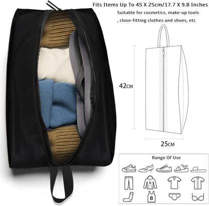 Shoe Bags for Travel Waterproof Odor Absorbing Lightweight Golf Soccer Shoe Storage Organizer Pouch with Smooth Zipper and Handle, Portable Travel Essentials (Dark Green)