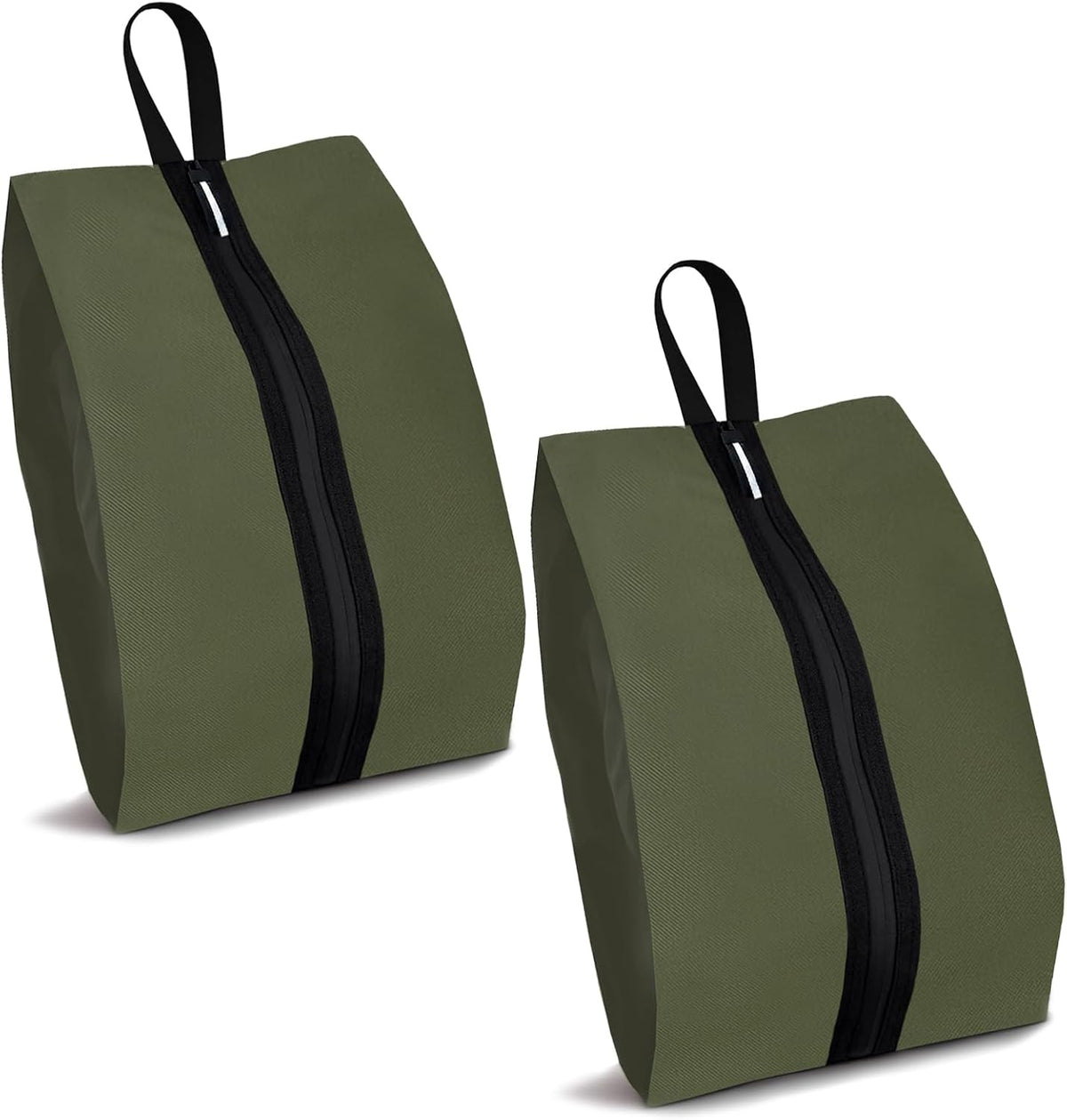 Shoe Bags for Travel Waterproof Odor Absorbing Lightweight Golf Soccer Shoe Storage Organizer Pouch with Smooth Zipper and Handle, Portable Travel Essentials (Dark Green)