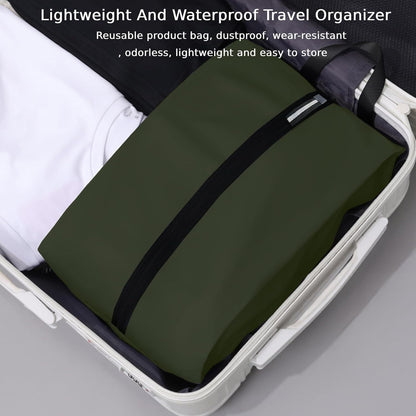Shoe Bags for Travel Waterproof Odor Absorbing Lightweight Golf Soccer Shoe Storage Organizer Pouch with Smooth Zipper and Handle, Portable Travel Essentials (Dark Green)