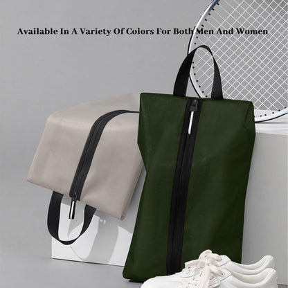 Shoe Bags for Travel Waterproof Odor Absorbing Lightweight Golf Soccer Shoe Storage Organizer Pouch with Smooth Zipper and Handle, Portable Travel Essentials (Dark Green)