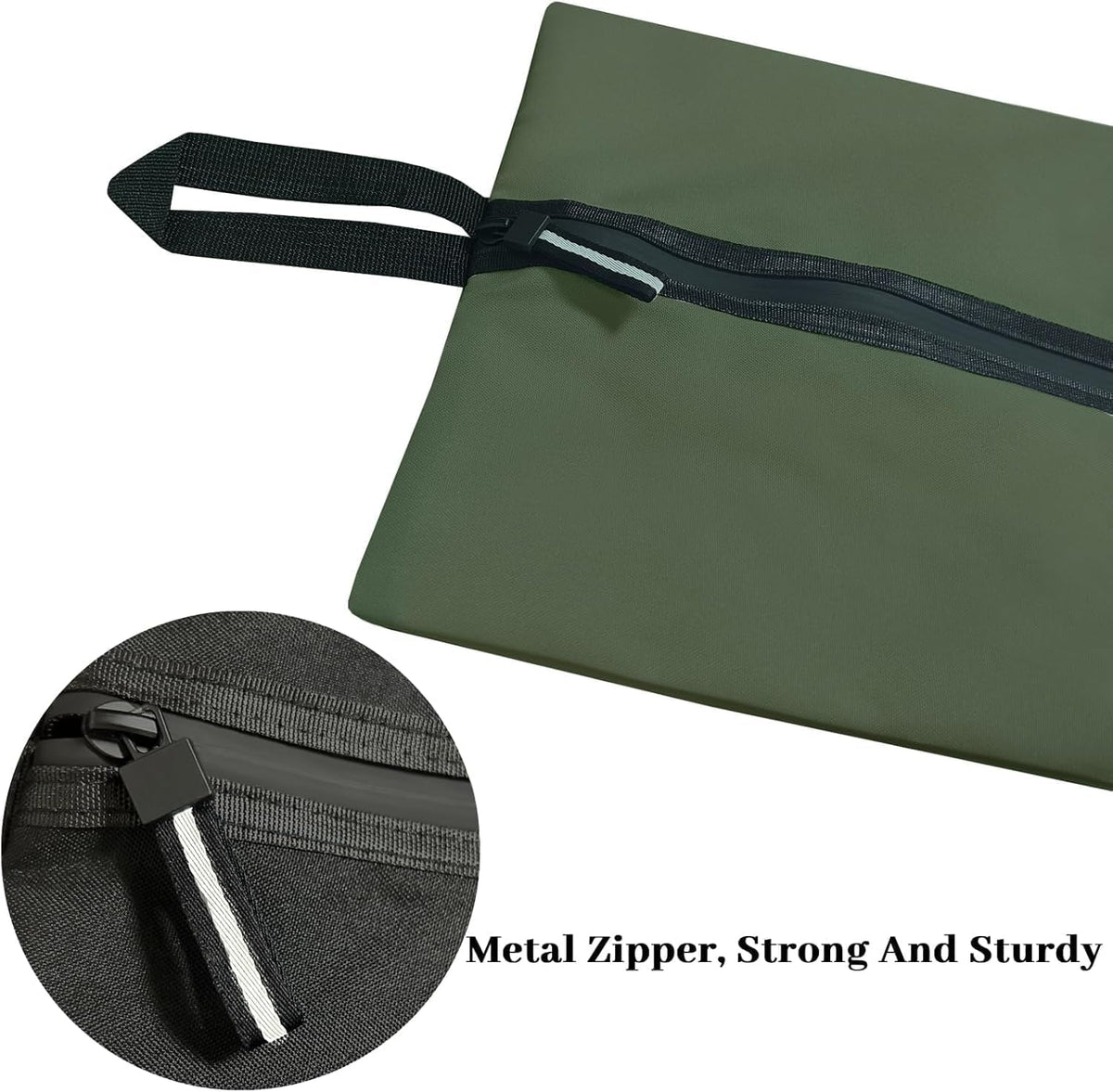 Shoe Bags for Travel Waterproof Odor Absorbing Lightweight Golf Soccer Shoe Storage Organizer Pouch with Smooth Zipper and Handle, Portable Travel Essentials (Dark Green)