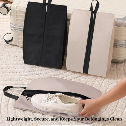 Shoe Bags for Travel Waterproof Odor Absorbing Lightweight Golf Soccer Shoe Storage Organizer Pouch with Smooth Zipper and Handle, Portable Travel Essentials (Dark Green)