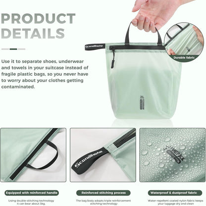 Travel Laundry Bag Ultralight Waterproof Washable Wet Dry Bag for Gym, Swimming, Yoga, and Workout Perfect for Dirty Clothes, Bathing Suits, Travel Accessories (3 Pack)(Green)