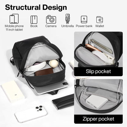 EliteSeries Sling Bag Small Casual Daypack Crossbody Chest Bag One Shoulder Travel Backpack Waterproof Lightweight Versatile-13 Inch, Black