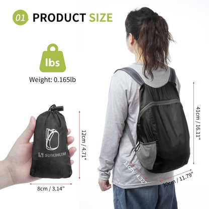 20L Ultra Hiking-Daypack Lightweight Foldable Travel Packable Backpack for Camping Cycling Outdoor, Navy Blue