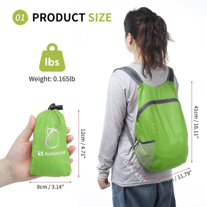 20L Ultra Hiking-Daypack Lightweight Foldable Travel Packable Backpack for Camping Cycling Outdoor, Navy Blue