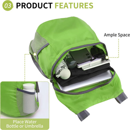 20L Ultra Hiking-Daypack Lightweight Foldable Travel Packable Backpack for Camping Cycling Outdoor, Navy Blue