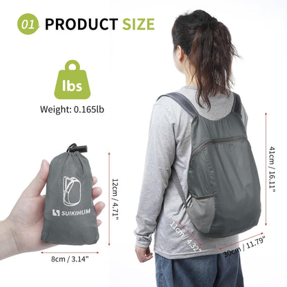 20L Ultra Hiking-Daypack Lightweight Foldable Travel Packable Backpack for Camping Cycling Outdoor, Navy Blue